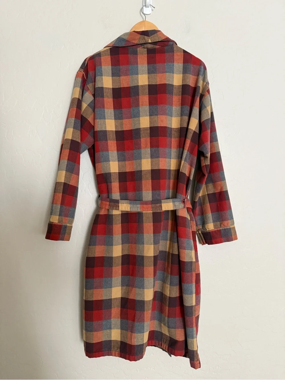 L.L.Bean Men's Scotch Plaid Cotton Flannel Robe Large Multicolor Tartan Heritage
